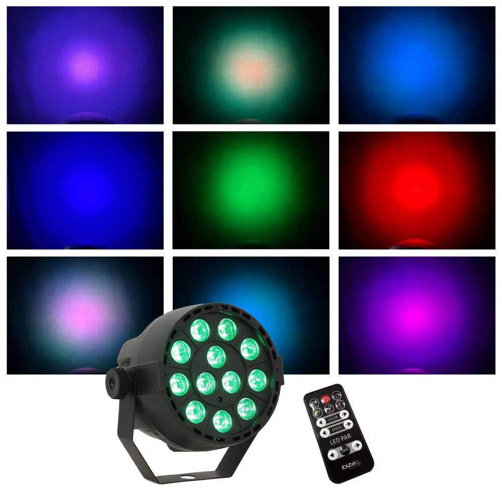 LED Spot Multicolor m. fjernbetjening(12x3W)