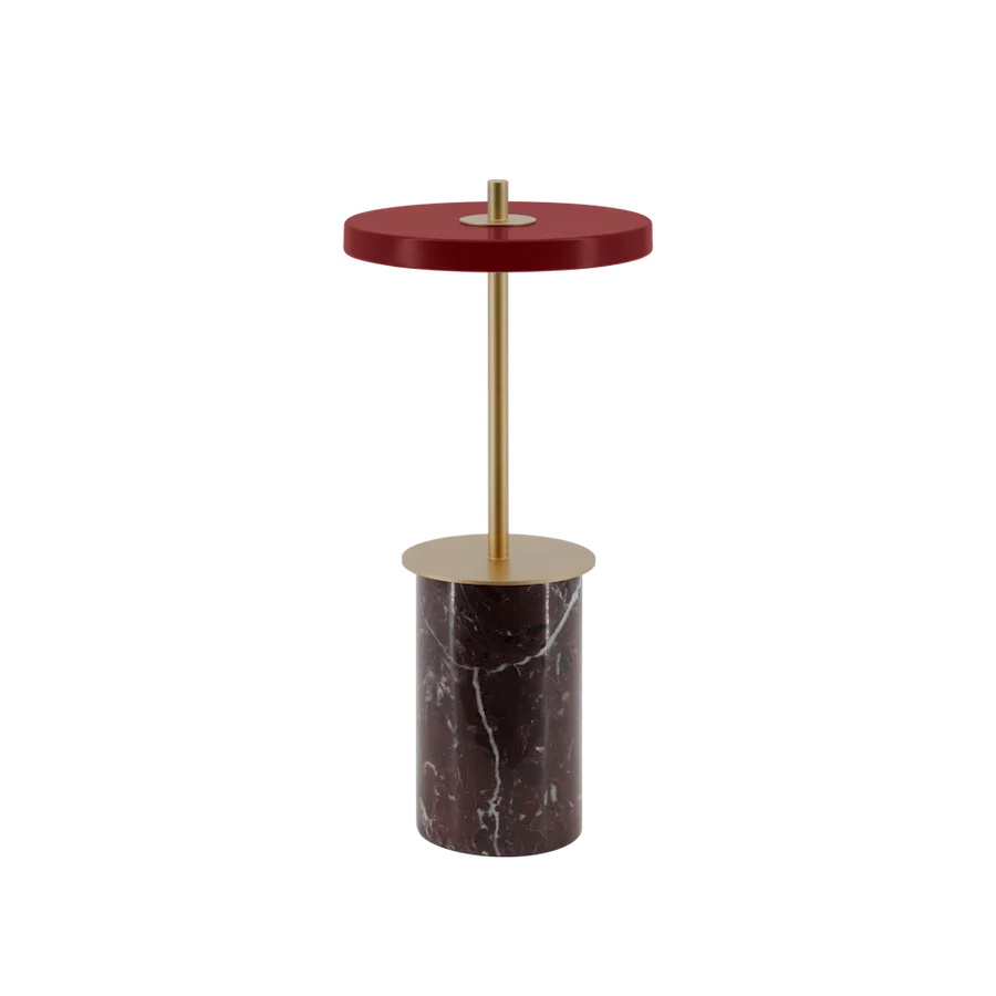 Asteria Move Tiny rød marmor LED portable bordlampe