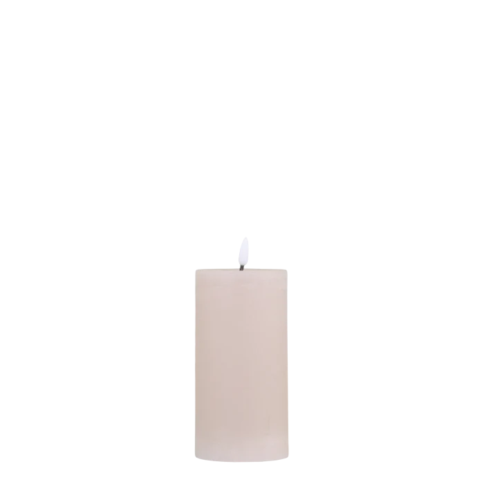 Bloklys LED 15x7,5 cm støvet rosa