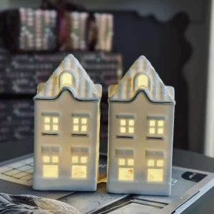 Dæmpbar Varm Hvid Lyshus med led - Porcelæn