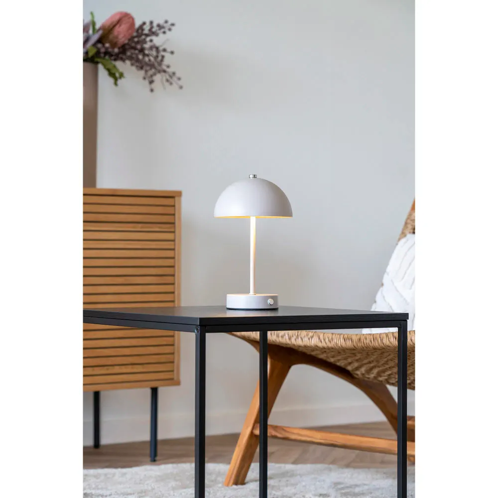 Holt LED Bordlampe - Sand/Stål Outdoor Security
