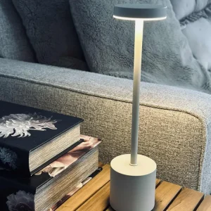 LED bordlampe KELLY Snow - genopladelig