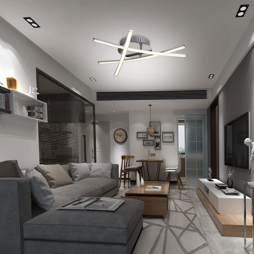 LED loftslampe, scalding hvid, drejelig, variant: 3 flammer
