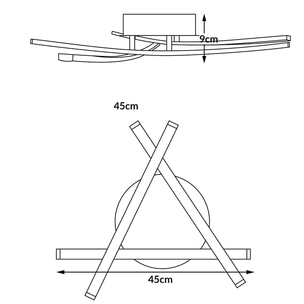 LED loftslampe, scalding hvid, drejelig, variant: 3 flammer