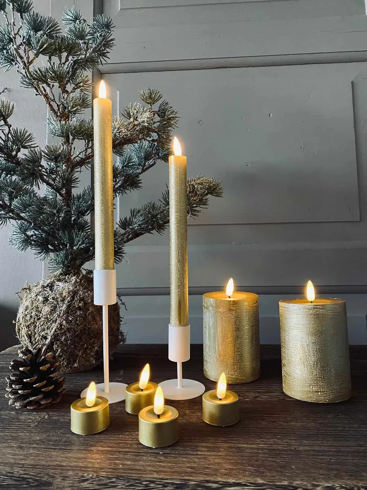 LED Lyspakke Guld - 8 Vivid med fjernbetjening
