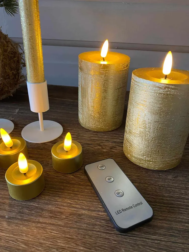 LED Lyspakke Guld - 8 Vivid med fjernbetjening