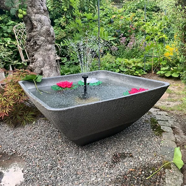 Solcellepumpe 250 med springvand og led vivid