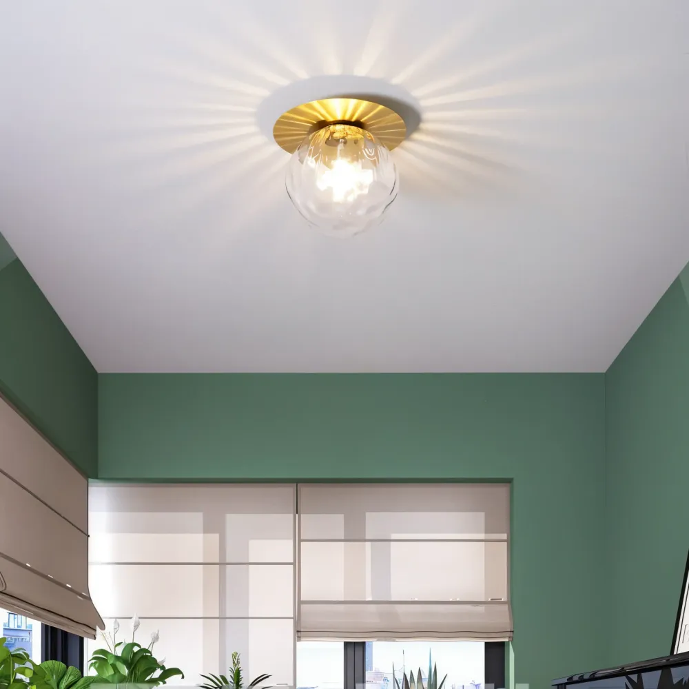 Globeglist loftslampe - stilfuld frostet & klar krystalkugle led-loftslampe 10ft USB Cable Sort