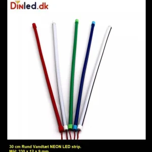 LED NEON strips 30cm, 12v. - vandtæt Hvid