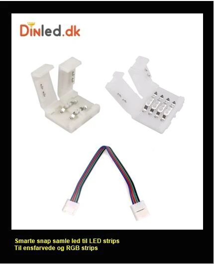 Snap samleled til LED strips 10ft USB Cable