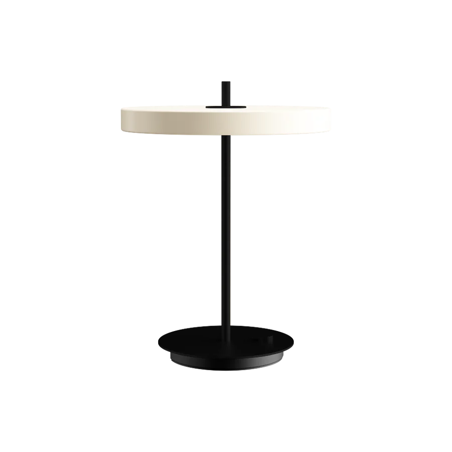 Asteria Pearl White Ø31 Black Bordlampe
