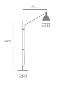 Bauhaus 90F gulvlampe Lumini Graa