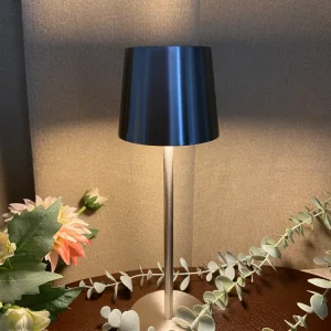Bordlampe med touch i sølv 27,5 cm