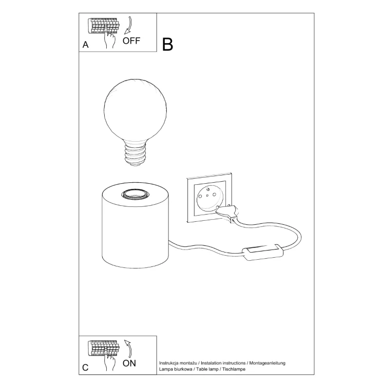 Bordlampe SALGADO beton - 100W Equivalent