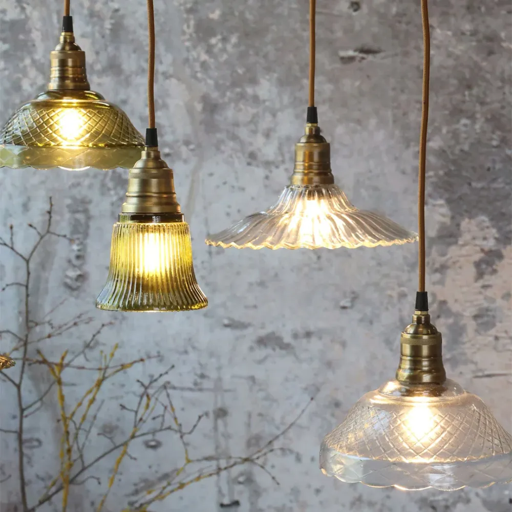 Chic Antique - Lampe med messingtop – Klar, H14/Ø26 cm