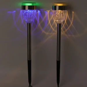 Conzept solar lampe chromed 6,2x36,5 cm 2xLED dual function 2 stk.