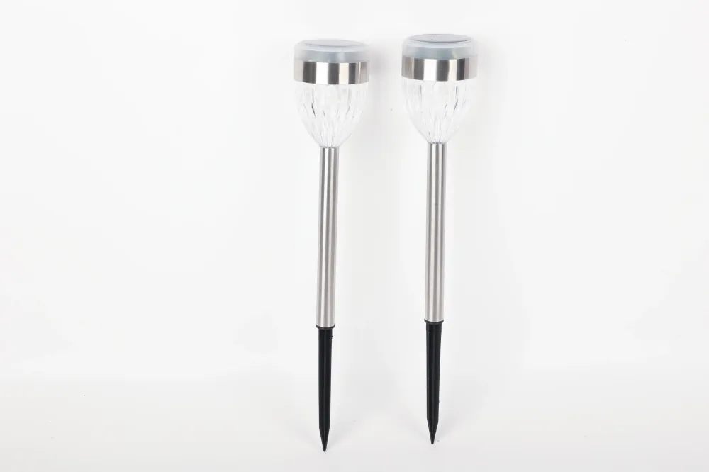 Conzept solar lampe chromed 6,2x36,5 cm 2xLED dual function 2 stk.
