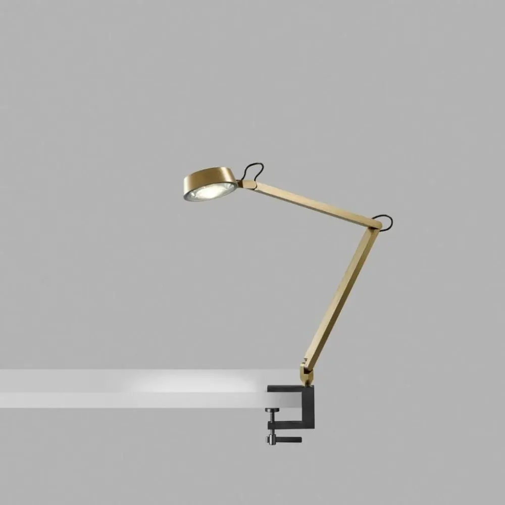 Ebony T1 Bordlampe m/ klemme Messing - Light-Point