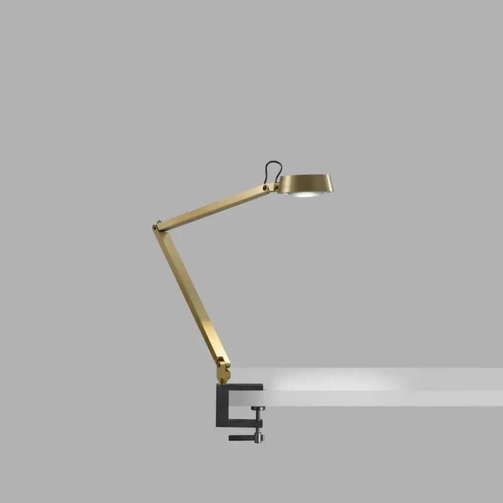 Ebony T1 Bordlampe m/ klemme Messing - Light-Point