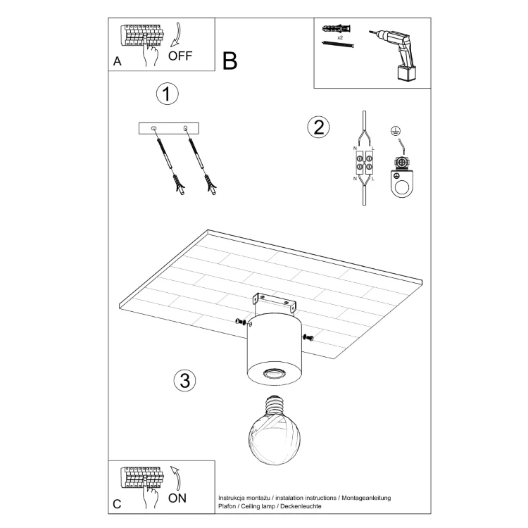 Flame Tip Loftslampe SALGADO beton