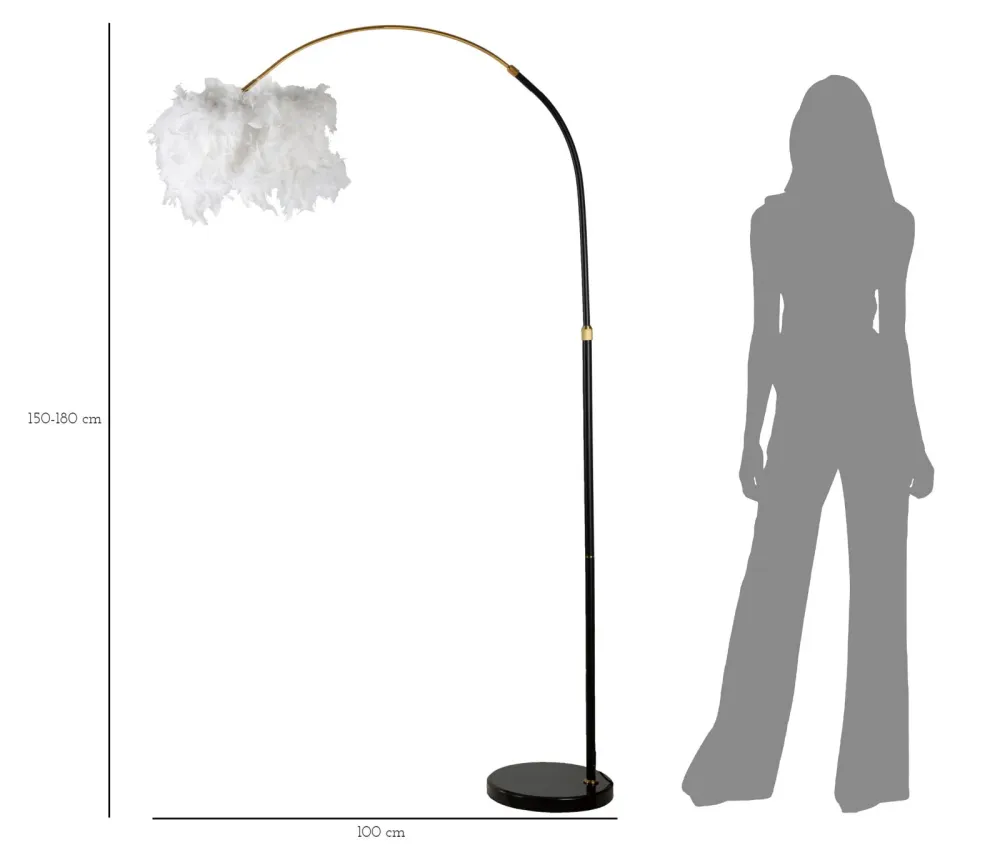 Glam lampe i jern, marmor og plast – 100x150 cm