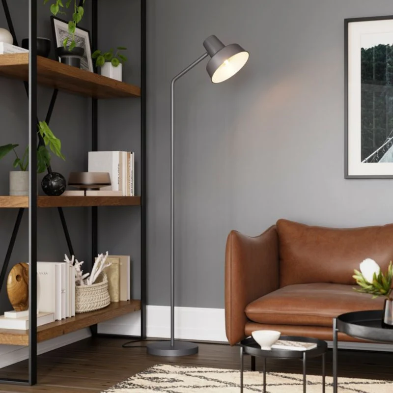 GoodHome Orous 1-punkts gulvlampe E27 i grafit