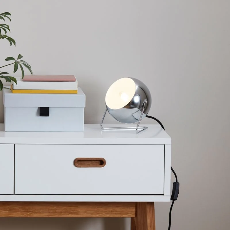 GoodHome Roccheta bordlampe 1-punkts E14 krom