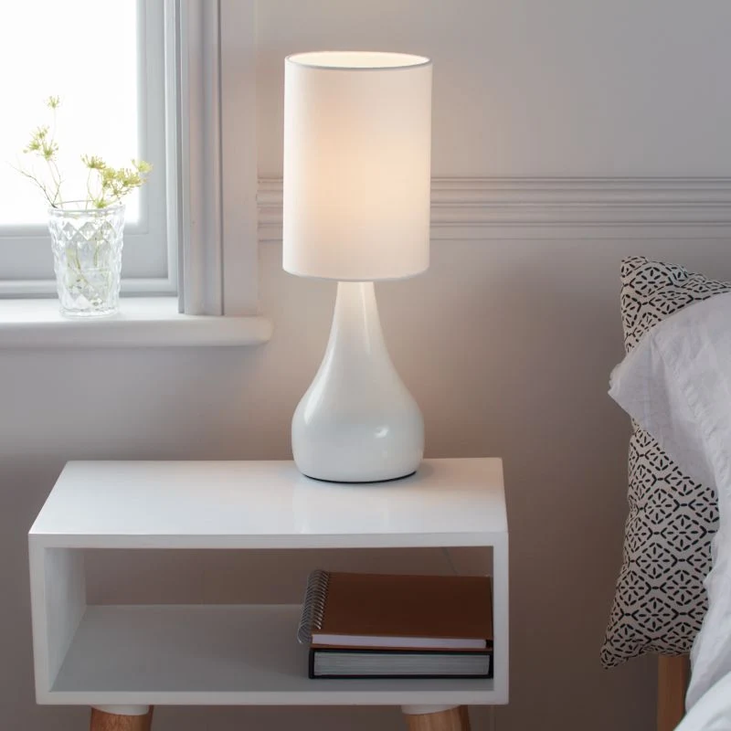GoodHome Tertrez bordlampe 1-punkts E14 pearl