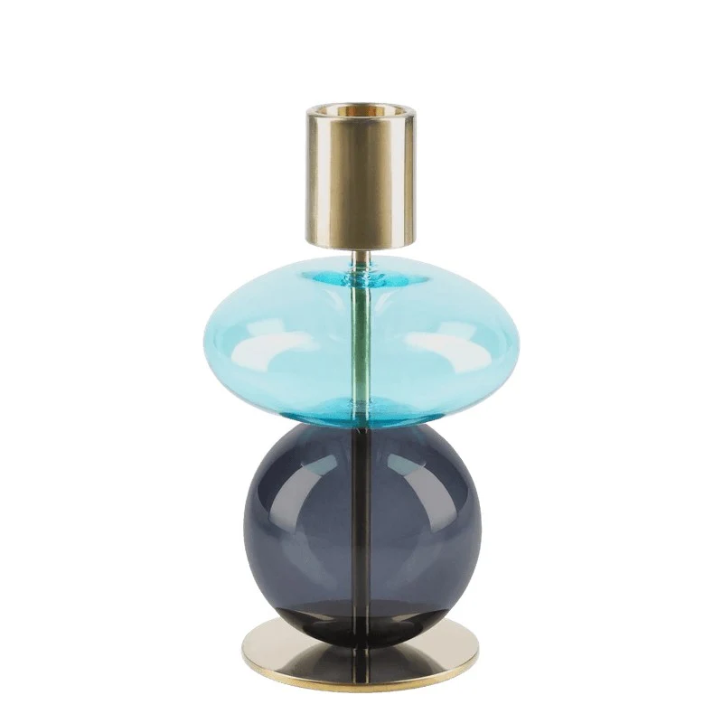Holmegaard Bubble lysestage blå H14 cm