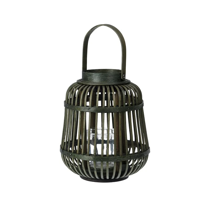 Koopman lanterne Grøn bambus H24 cm Ø19 cm
