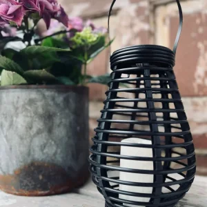 Lanterne med solceller - BLACK VIXA