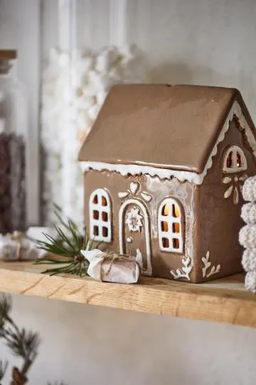 Ib Laursen - Hus t/fyrfadslys - Gingerbread Dørkrans Instant On