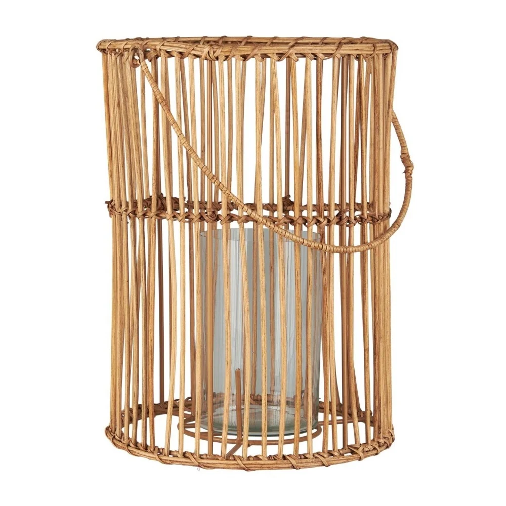 Ib Laursen - Rund rattan lanterne H34cm