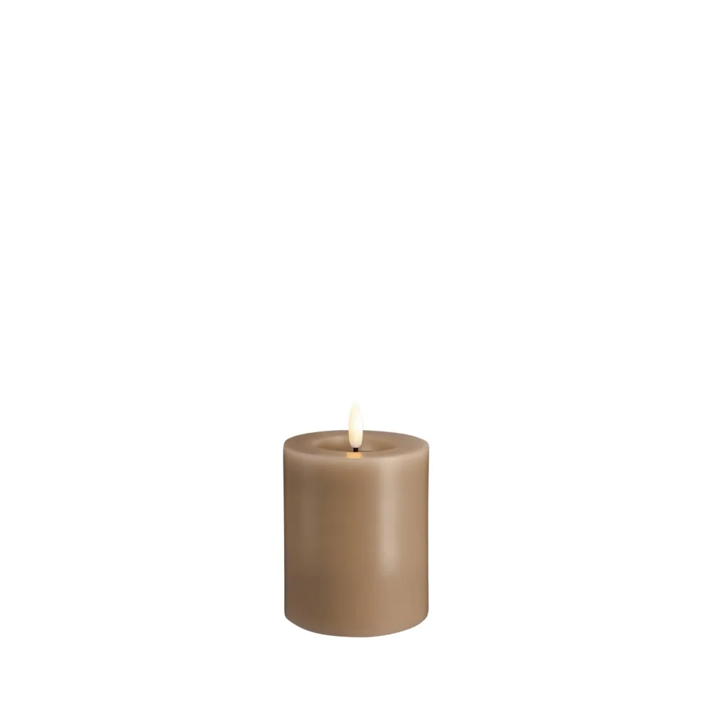 LED pillar candle 7,4x10 cm sand