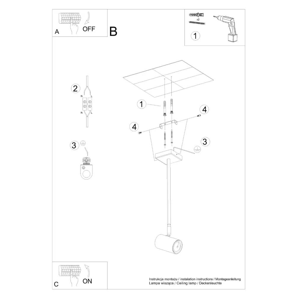 Loftlampe NORANO 6-Pack