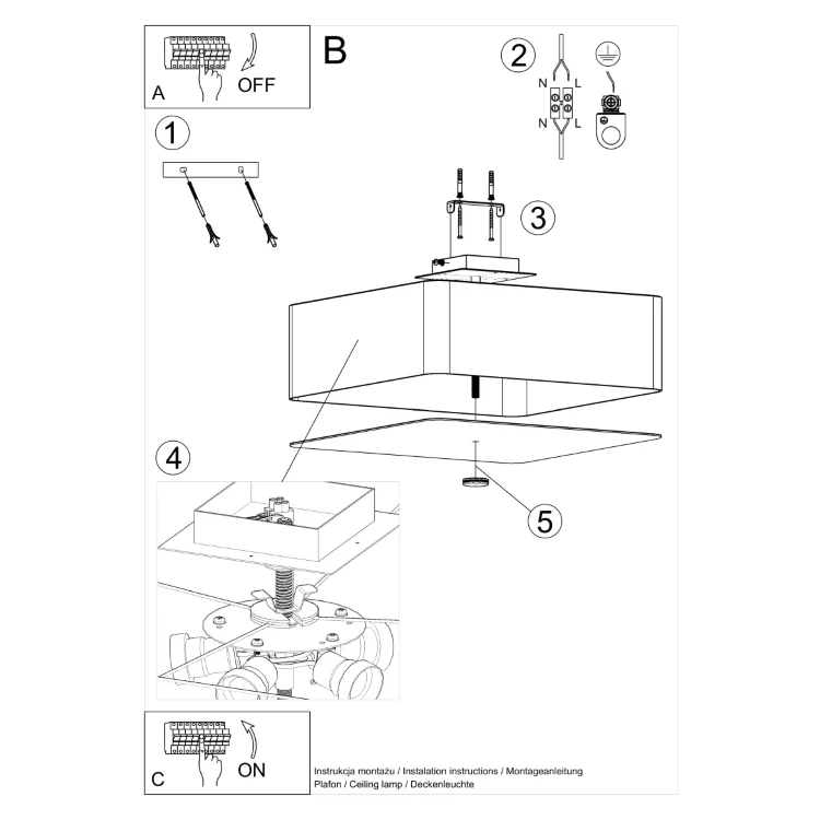 Loftslampe LOKKO 55 ivory