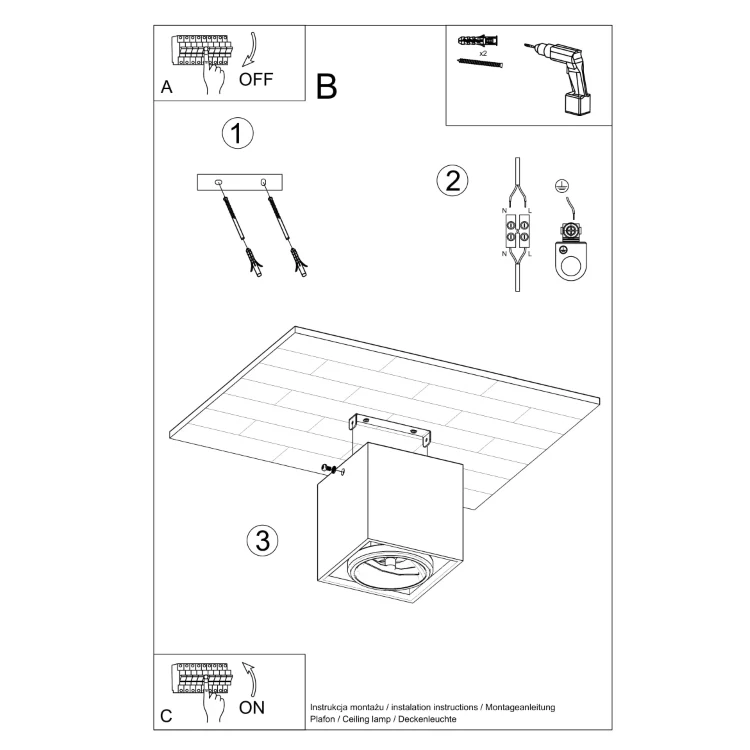 Long-Lasting Loftslampe VALDE beton