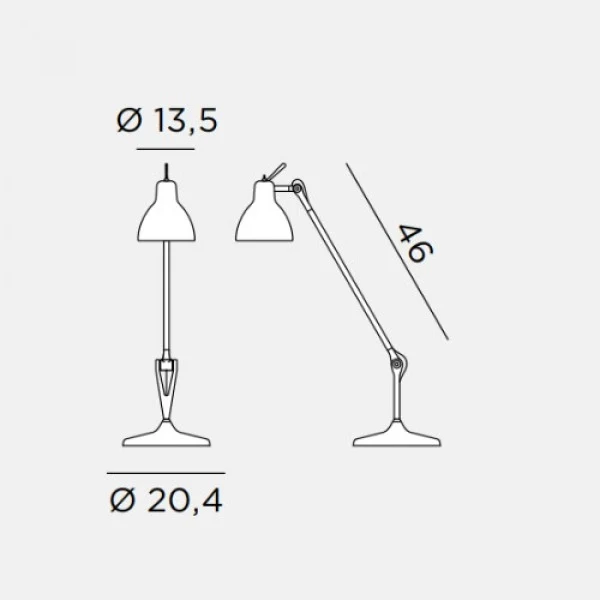 Luxy T1 Bordlampe Onyx, satin hvidt glas - Rotaliana