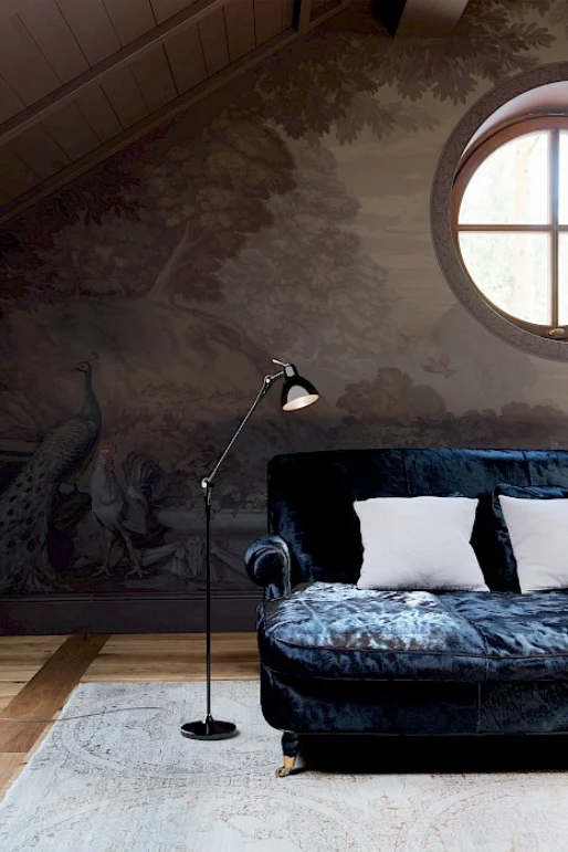 Luxy F1 Gulvlampe Alu - mat hvidt glas