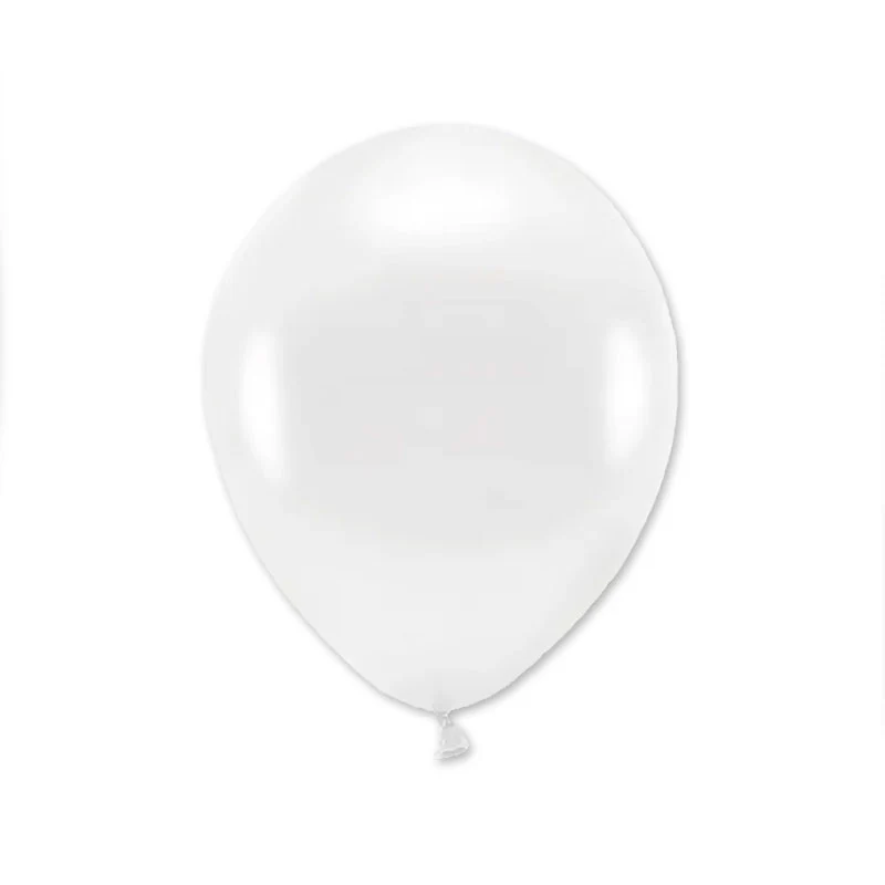 10" metallic hvide balloner, 10 stk.