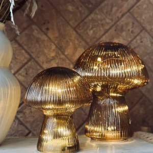 Mushroom med riller 15cm - Gylden