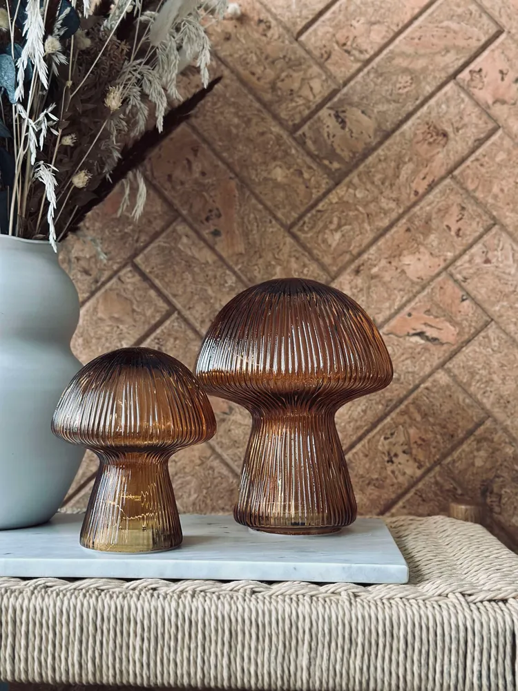 Mushroom med riller 15cm - Gylden