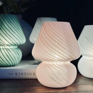 Mushroom Medium - Rosa mundblæst glas