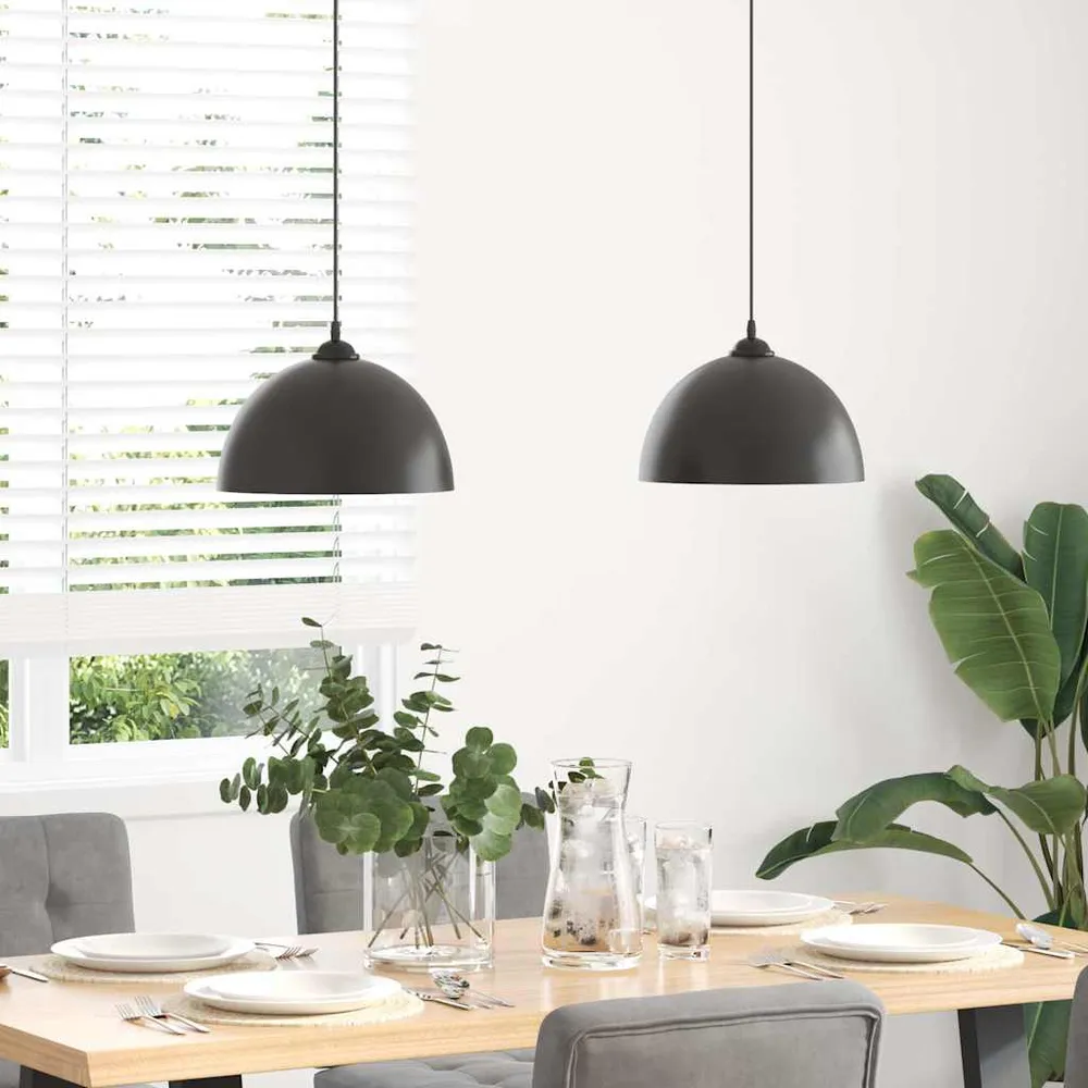 Pendellamper Højdejusterbar E27 Ø 30 Cm Metallic Hvid