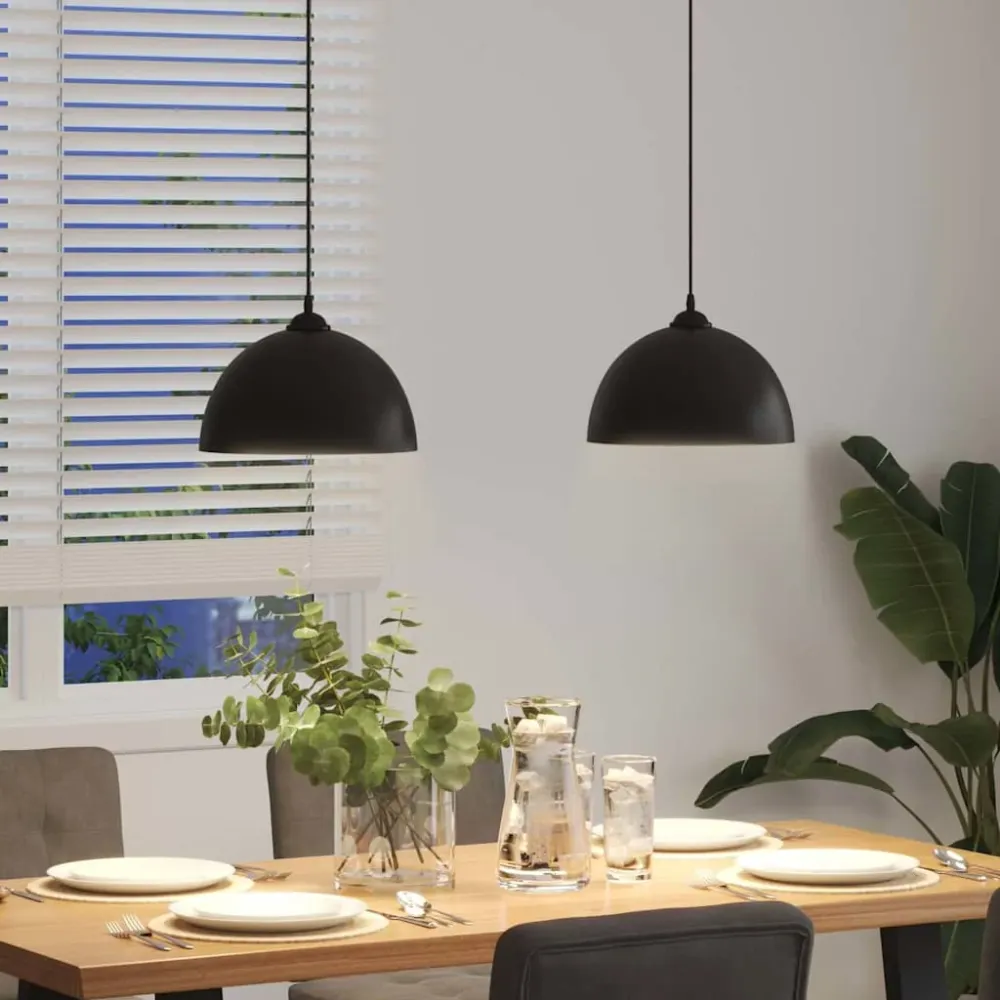 Pendellamper Højdejusterbar E27 Ø 30 Cm Metallic Hvid