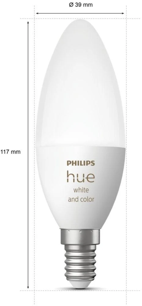 Philips Hue Color E14 – Wi-fi LED-kerte med 16 mio. farver