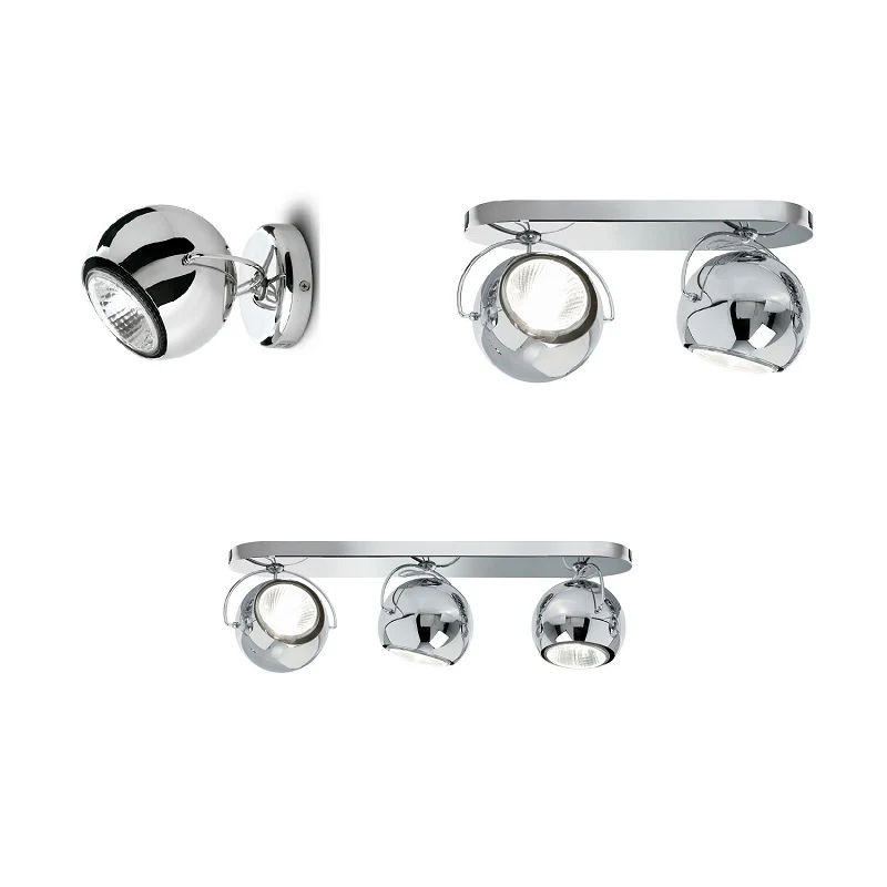 Beluga Steel 1,2 & 3 væg- og loftlampe Fabbian