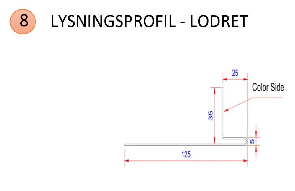 Lysningsprofil - lodret ANTRACIT