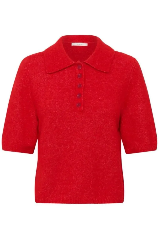 Gestuz - Gzalpha Ss Polo Pullover 10910852 - 109238 - Postbox Mélange Xs
