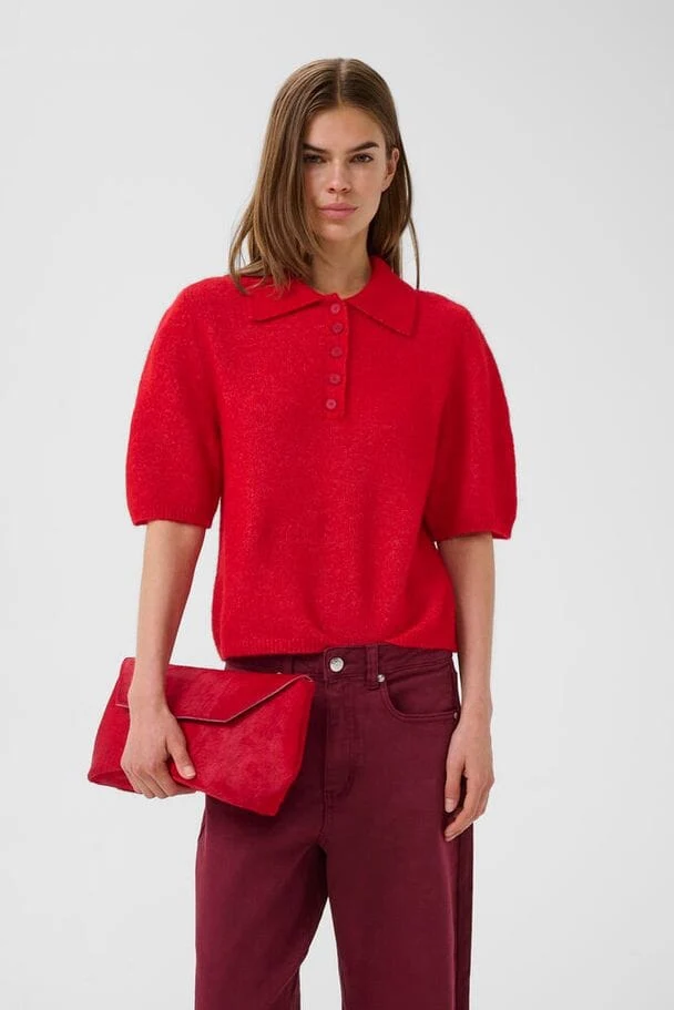 Gestuz - Gzalpha Ss Polo Pullover 10910852 - 109238 - Postbox Mélange Xs